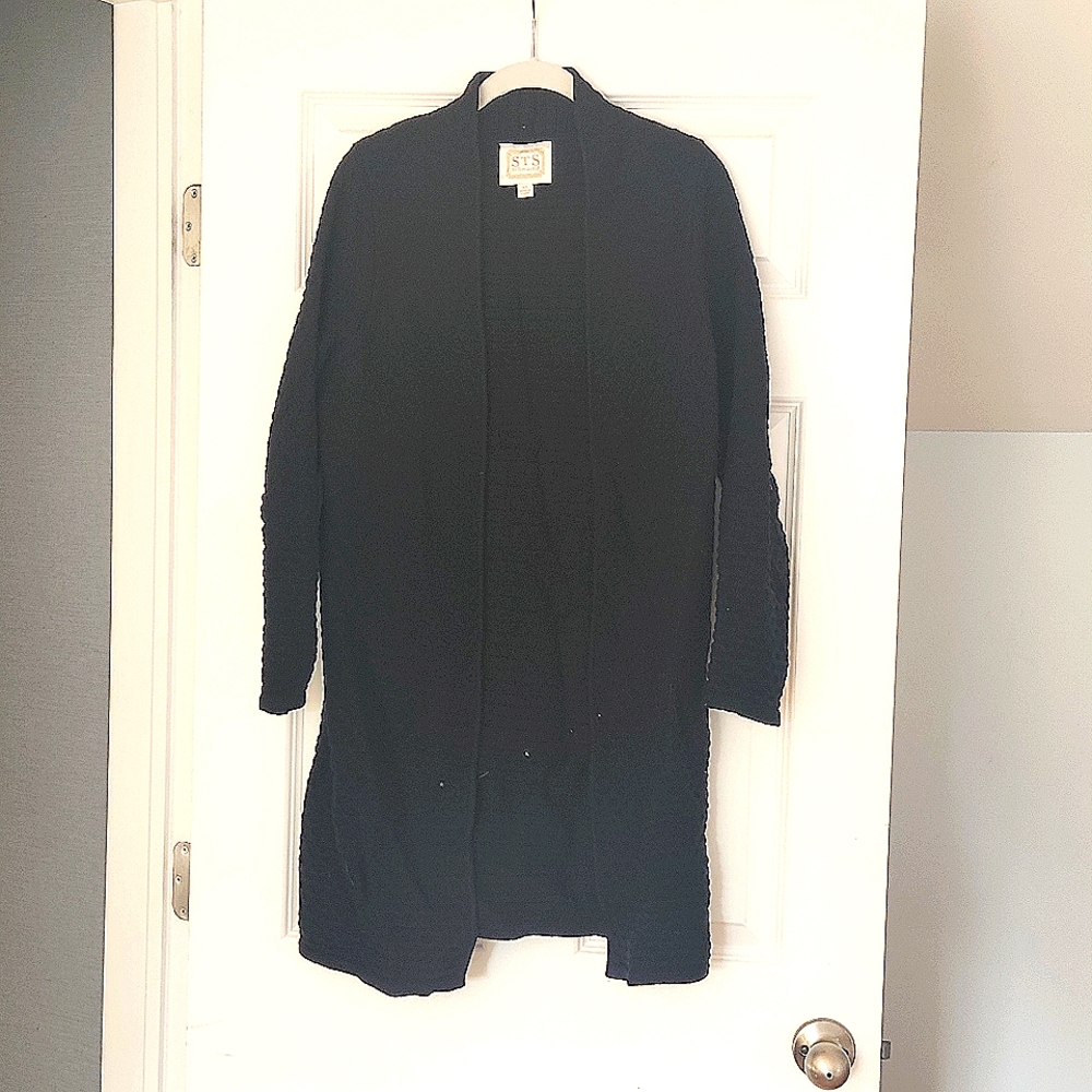 Sail to Sable Black Sweater Coat Size XS